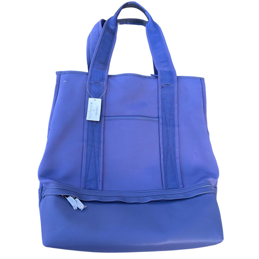 Caraa x Athleta Everyday Vinyasa Tote Navy Blue Gym Bag NWT - Picture 3 of 16